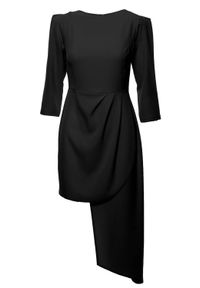 Sukienki.shop - Elegancka asymetryczna sukienka podkreślająca ramiona. Materiał: elastan. Typ sukienki: asymetryczne. Styl: elegancki #4