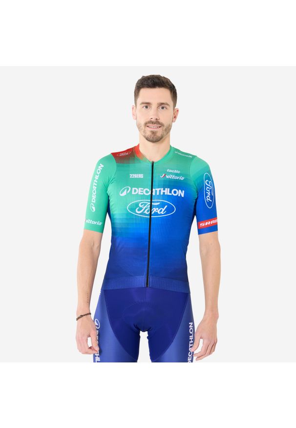 Tactic - Koszulka rowerowa MTB Decathlon Ford Racing Team Replica. Materiał: materiał, mesh, skóra. Sport: kolarstwo