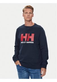 Helly Hansen Bluza Hh Logo Crew 34000 Granatowy Regular Fit. Kolor: niebieski. Materiał: bawełna