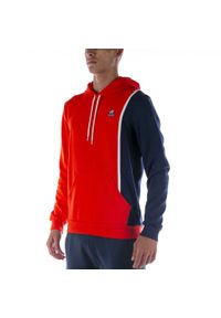 Le Coq Sportif Saison 1 Hoody N°1 M Czerwona Bluza Dorosłych. Kolor: czerwony, niebieski, wielokolorowy. Materiał: poliester, bawełna