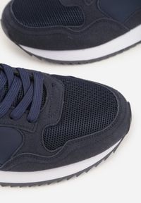 Born2be - Granatowe Casualowe Buty Sportowe Typu Sneakersy Glorelle. Okazja: na co dzień. Zapięcie: sznurówki. Kolor: niebieski. Materiał: jeans #2