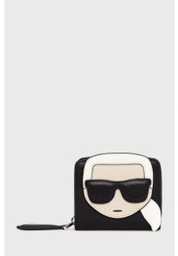 Karl Lagerfeld portfel skórzany damski kolor czarny. Kolor: czarny. Materiał: skóra