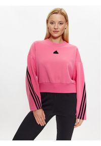Adidas - adidas Bluza Future Icons 3-Stripes Sweatshirt IL3054 Różowy Loose Fit. Kolor: różowy. Materiał: bawełna
