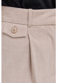 Samsoe & Samsoe - Samsoe Samsoe Spodnie damskie kolor beżowy fason culottes high waist. Stan: podwyższony. Kolor: beżowy. Materiał: tkanina, poliester #3