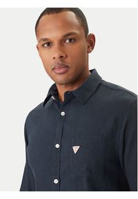 Guess Koszula F6GH06 WG3L0 Granatowy Regular Fit. Kolor: niebieski. Materiał: wiskoza #3