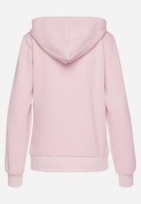Born2be - Różowa Rozpinana Bluza z Bawełną Kapturem i Tłoczonym Wzorem Arsenia. Kolor: różowy. Materiał: bawełna #3