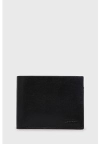 Calvin Klein portfel męski kolor czarny. Kolor: czarny. Materiał: materiał, skóra. Wzór: gładki