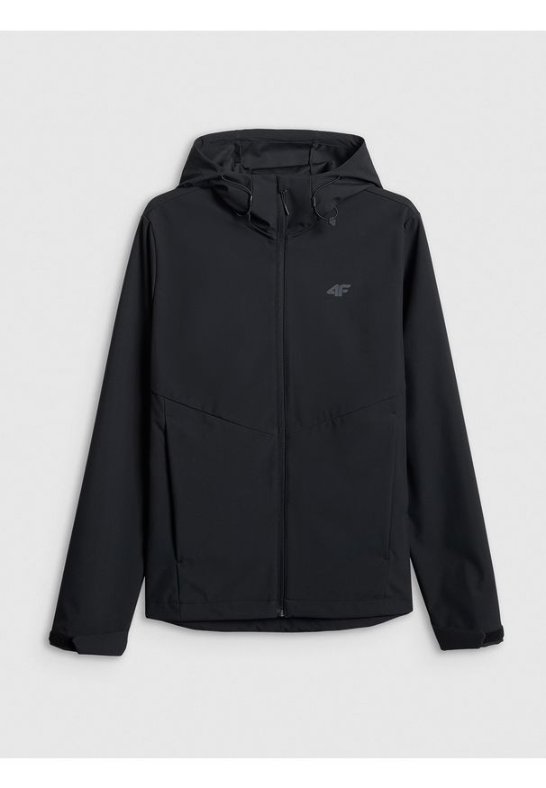4f - 4F Kurtka softshell wiatroodporna membrana 5000 męska - czarna M. Kolor: czarny. Materiał: softshell