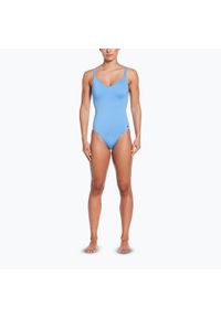Strój pływacki jednoczęściowy damski Nike Essential V-Neck. Kolor: niebieski