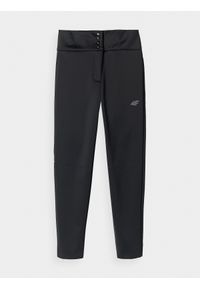 4f - 4F Spodnie narciarskie softshellowe membrana 5000 damskie - czarne L. Kolor: czarny. Materiał: syntetyk, guma, dzianina, materiał, tkanina, softshell. Technologia: Windstopper. Sezon: zima. Sport: narciarstwo #1