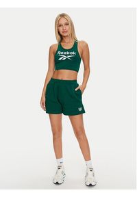 Reebok Top Identity Big Logo Cotton Bralette 100076020 Zielony Slim Fit. Kolor: zielony. Materiał: bawełna