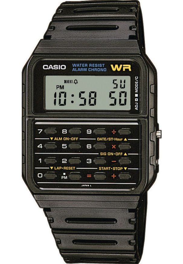 Zegarek Casio Vintage Zegarek męski Casio CA-53W-1ER czarny. Kolor: czarny. Styl: vintage