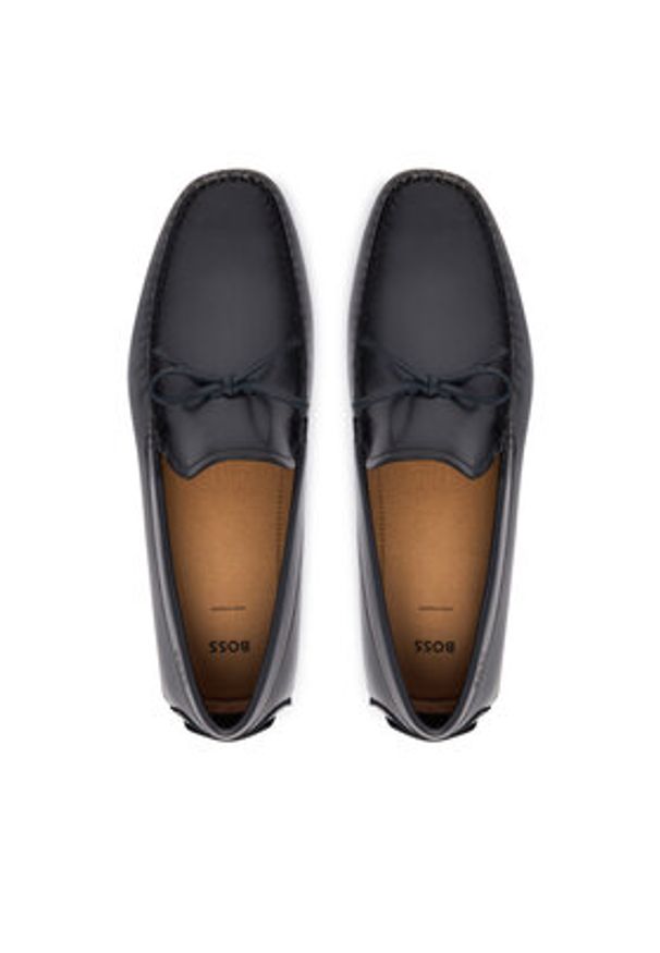 BOSS Mokasyny Noel 50557676 Granatowy. Kolor: niebieski. Materiał: skóra