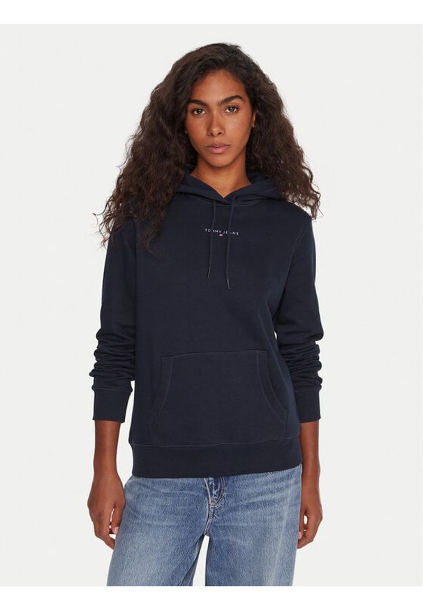 Tommy Jeans Bluza Linear DW0DW21963 Granatowy Regular Fit. Kolor: niebieski. Materiał: bawełna