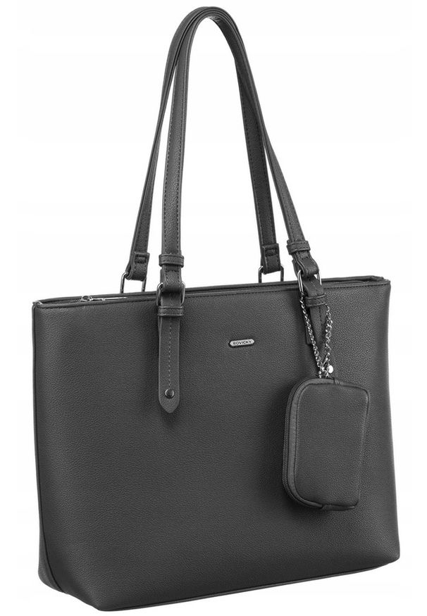 ROVICKY - Shopperka damska Rovicky R-072-01 szara. Kolor: szary. Materiał: skórzane. Styl: casual