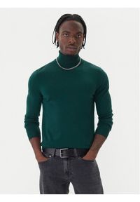 Hugo - HUGO Golf San Thomas-M 50474174 Zielony Regular Fit. Typ kołnierza: golf. Kolor: zielony. Materiał: wełna #1