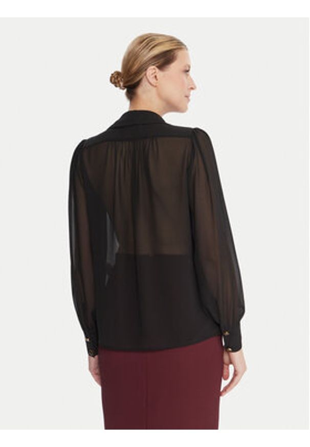 Elisabetta Franchi Bluzka CA-133-57E2-V400 Czarny Regular Fit. Kolor: czarny. Materiał: syntetyk
