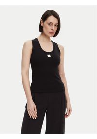 Fracomina Top FP25ST2001J40101 Czarny Slim Fit. Kolor: czarny. Materiał: bawełna