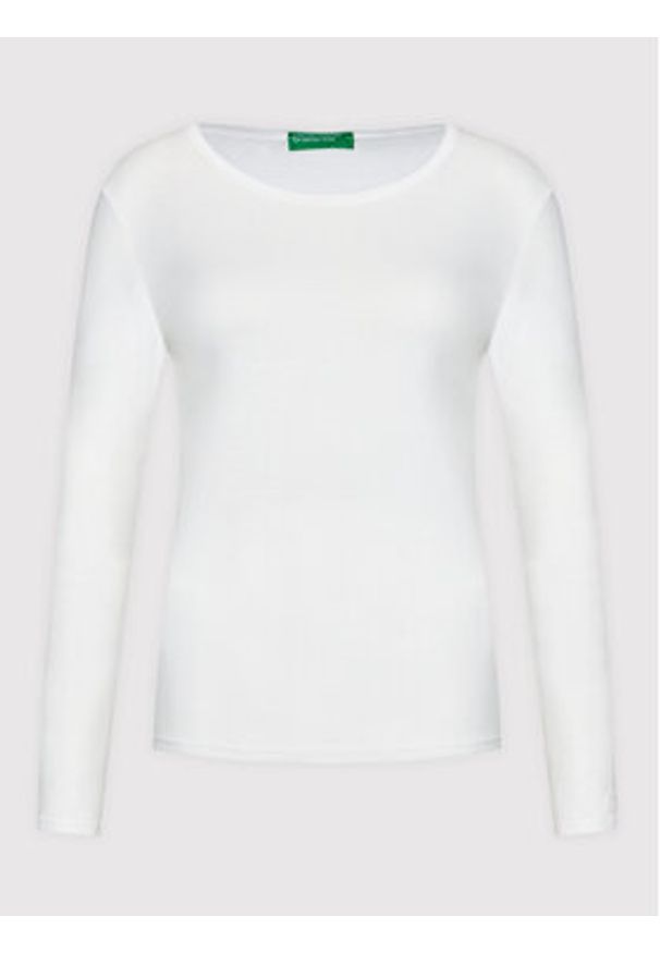 United Colors of Benetton - United Colors Of Benetton Bluzka 3GA2E16F9 Biały Regular Fit. Kolor: biały. Materiał: bawełna