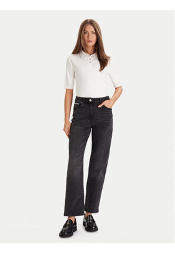 Morgan Jeansy 252-PNICE Czarny Wide Leg. Kolor: czarny