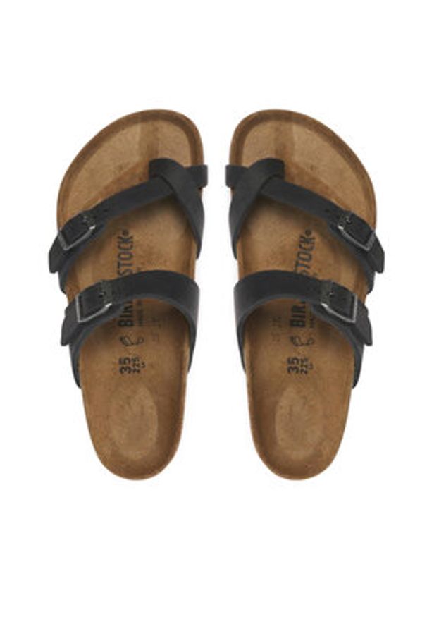 Birkenstock Japonki Mayari 0171481 Czarny. Kolor: czarny. Materiał: skóra, nubuk