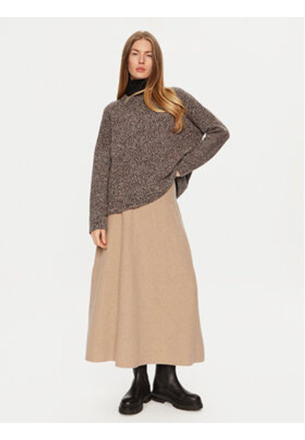 Weekend Max Mara Sweter Moxa 2425366252 Brązowy Oversize. Kolor: brązowy. Materiał: wełna