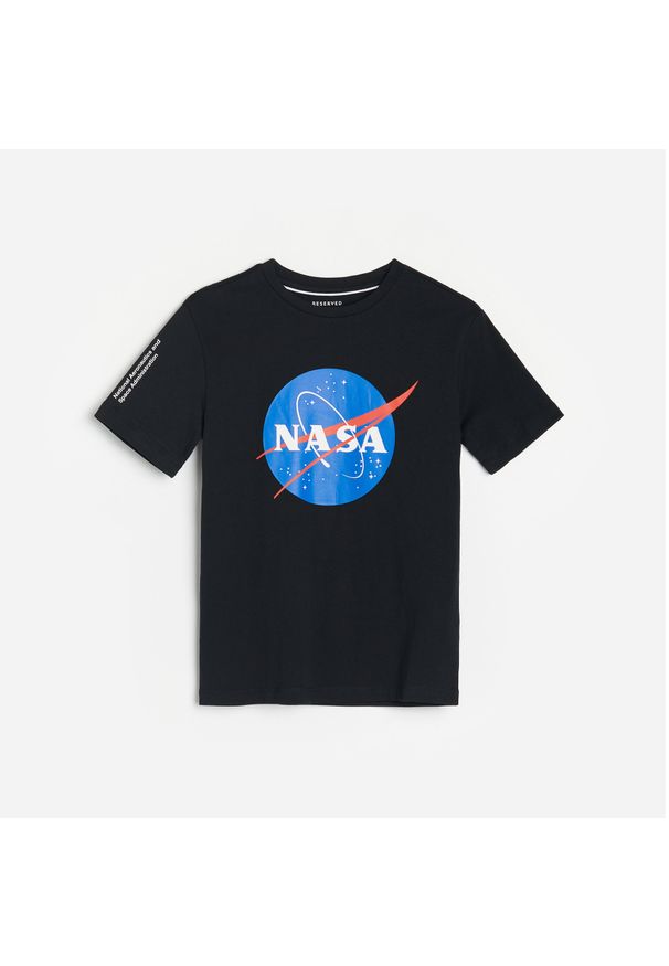 Reserved - Bawełniany t-shirt NASA - Czarny. Kolor: czarny. Materiał: bawełna