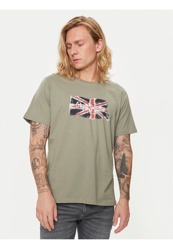 Pepe Jeans T-Shirt Clag PM509384 Zielony Regular Fit. Kolor: zielony. Materiał: bawełna