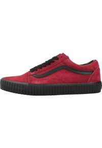 Vans - Kapcie VANS OLD SKOOL CREEPER Bordeaux. Kolor: czerwony. Materiał: tkanina, skóra. Model: Vans Old Skool. Sport: turystyka piesza
