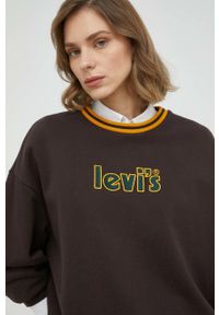 Levi's® - Levi's bluza bawełniana damska kolor brązowy z aplikacją. Okazja: na spotkanie biznesowe. Kolor: brązowy. Materiał: bawełna. Wzór: aplikacja. Styl: biznesowy #3