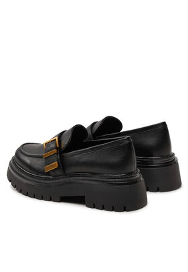 TwinSet - TWINSET Loafersy Mocassino 242TCP044 Czarny. Kolor: czarny. Materiał: skóra