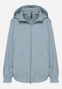 Born2be - Niebieska Kurtka Parka o Pudełkowym Kroju ze Ściągaczem w Talii i Kapturem Sesoliena. Okazja: na spacer, na co dzień. Kolor: niebieski. Materiał: jeans. Długość rękawa: długi rękaw. Długość: długie. Styl: casual, elegancki #7