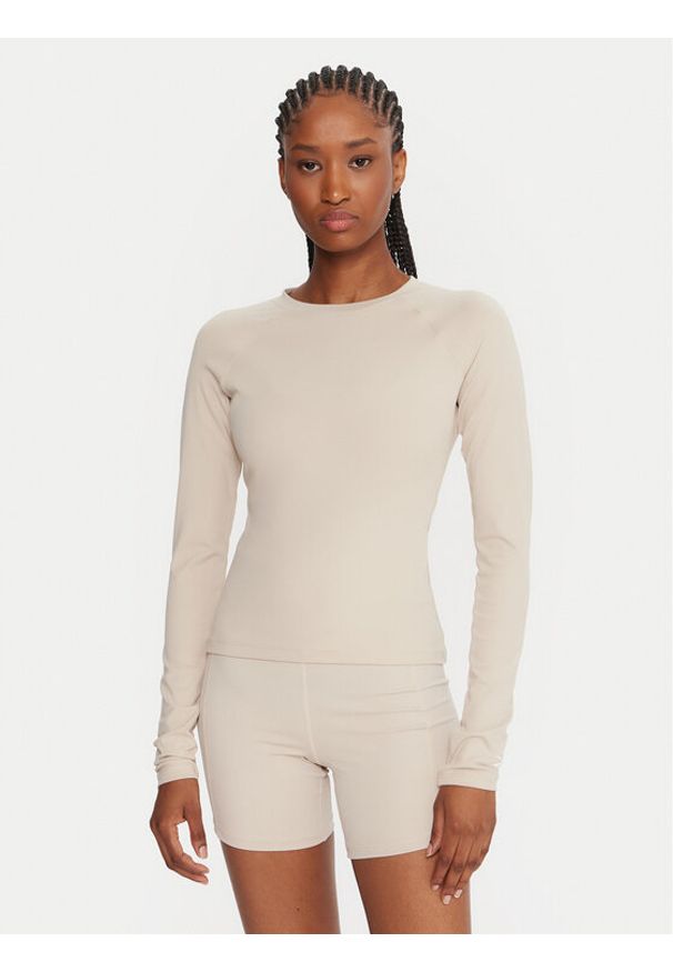 Reebok Koszulka techniczna Reebok X Ewa Chodakowska RK25316CCW Beżowy Slim Fit. Kolor: beżowy. Materiał: syntetyk
