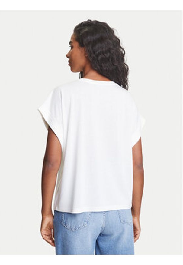 Emporio Armani T-Shirt EW000616 AF12187 U1131 Biały Loose Fit. Kolor: biały. Materiał: wiskoza