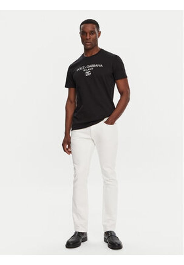 DOLCE & GABBANA - Dolce&Gabbana T-Shirt G8PD7Z G7B9X Czarny Regular Fit. Kolor: czarny. Materiał: bawełna