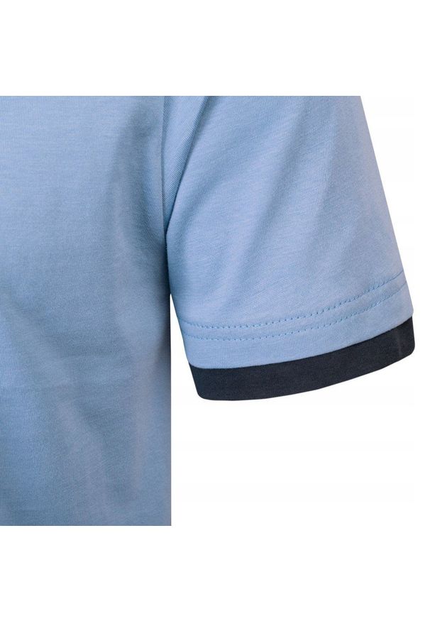 T-Shirt (Koszulka) Męska - Pako Jeans - Kolor Niebieski, Napisy. Okazja: na co dzień. Kolor: niebieski. Materiał: bawełna. Wzór: nadruk. Styl: casual