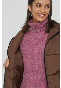only - Only kurtka damska kolor brązowy zimowa. Kolor: brązowy. Materiał: poliester. Długość rękawa: raglanowy rękaw. Sezon: zima #4