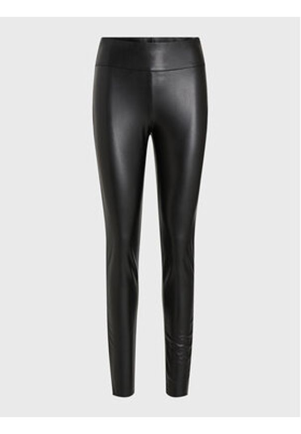 Vila Spodnie z imitacji skóry Barb 14074751 Czarny Slim Fit. Kolor: czarny. Materiał: syntetyk