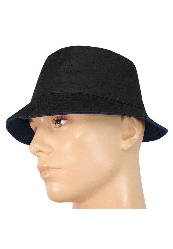 Granatowo-Czarny Kapelusz Rybacki, 100% Bawełna, Czapka Rybaczka, Wędkarski -Pako Jeans- Dwustronny. Kolor: niebieski. Materiał: bawełna. Sezon: lato, wiosna