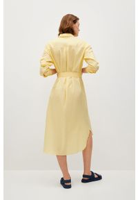 mango - Mango - Sukienka FRESH. Okazja: na co dzień. Kolor: żółty. Materiał: tkanina. Długość rękawa: długi rękaw. Typ sukienki: proste. Styl: casual #2