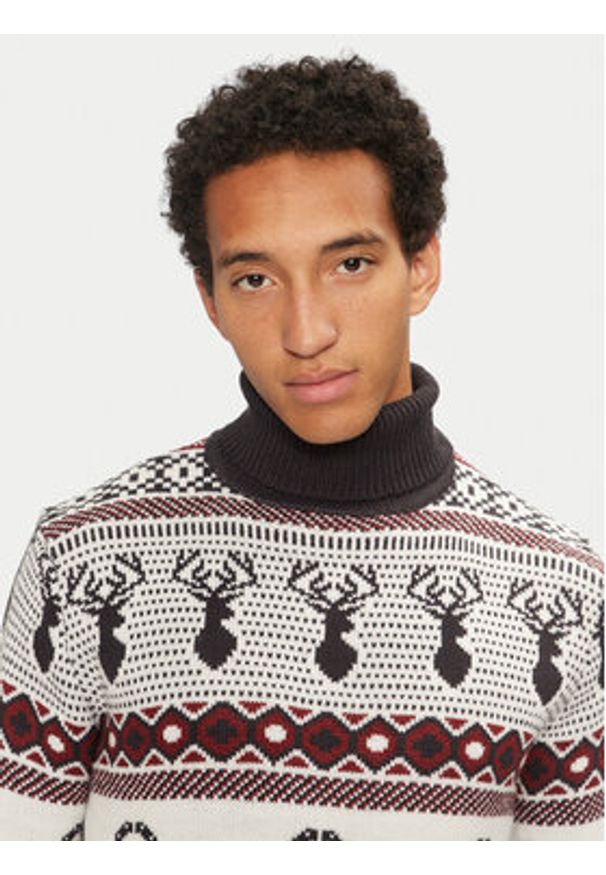 Brave Soul Golf MK-610OTTO Kolorowy Regular Fit. Typ kołnierza: golf. Materiał: syntetyk. Wzór: kolorowy