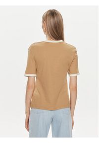 TOMMY HILFIGER - Tommy Hilfiger T-Shirt Monotype WW0WW41208 Beżowy Regular Fit. Kolor: beżowy. Materiał: bawełna