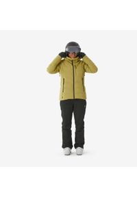 WEDZE - Kurtka narciarska i snowboardowa damska Quechua 500 Warm. Kolor: zielony. Materiał: włókno. Sezon: zima. Sport: narciarstwo, snowboard