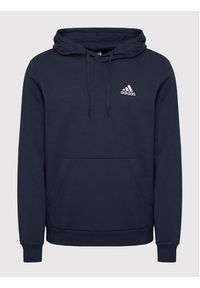 Adidas - adidas Bluza FeelCozy Hoodie H12216 Granatowy Regular Fit. Kolor: niebieski. Materiał: bawełna #4