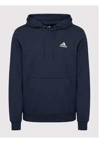 Adidas - adidas Bluza FeelCozy Hoodie H12216 Granatowy Regular Fit. Kolor: niebieski. Materiał: bawełna