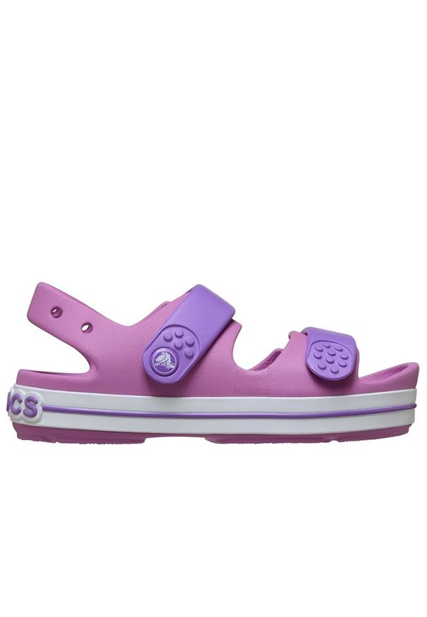 Sandały dziecięce Crocs Crocband Cruiser Sandal 209423-6WQ - różowe. Kolor: różowy. Materiał: materiał. Styl: sportowy