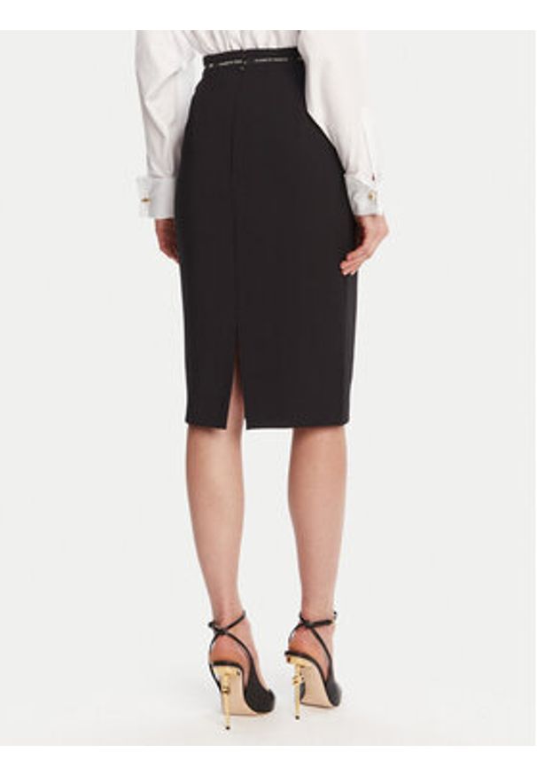 Elisabetta Franchi Spódnica midi GO-118-56E2-v220 Czarny Regular Fit. Kolor: czarny. Materiał: syntetyk