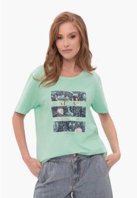 Volcano - Koszulka z printem, Comfort Fit, T-ROMANCE. Materiał: tkanina, bawełna, elastan. Długość rękawa: krótki rękaw. Długość: krótkie. Wzór: nadruk #1