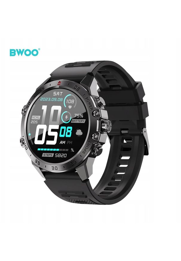 NoName - Smartwatch BWOO smartwatch WA-08 1,43” AMOLED czarny. Rodzaj zegarka: smartwatch. Kolor: czarny