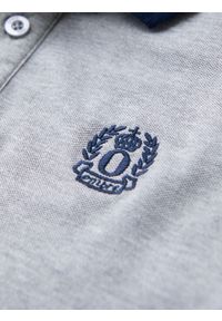 Ombre Clothing - Męska koszulka polo z kolorowymi akcentami – szary melanż V1 OM-POSS-0105 - XXL. Typ kołnierza: polo. Kolor: szary. Materiał: dzianina, bawełna. Wzór: melanż, kolorowy. Styl: klasyczny, sportowy, elegancki #5